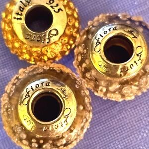 3 Fiora Sterling Silver Sparkly Charms